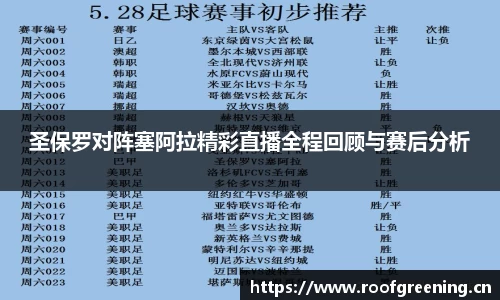 圣保罗对阵塞阿拉精彩直播全程回顾与赛后分析