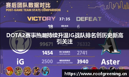 DOTA2赛事热潮持续升温IG战队排名创历史新高引关注