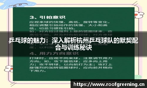 乒乓球的魅力：深入解析杭州乒乓球队的默契配合与训练秘诀